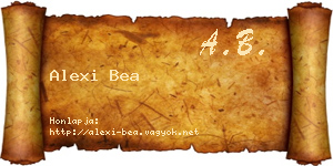 Alexi Bea névjegykártya